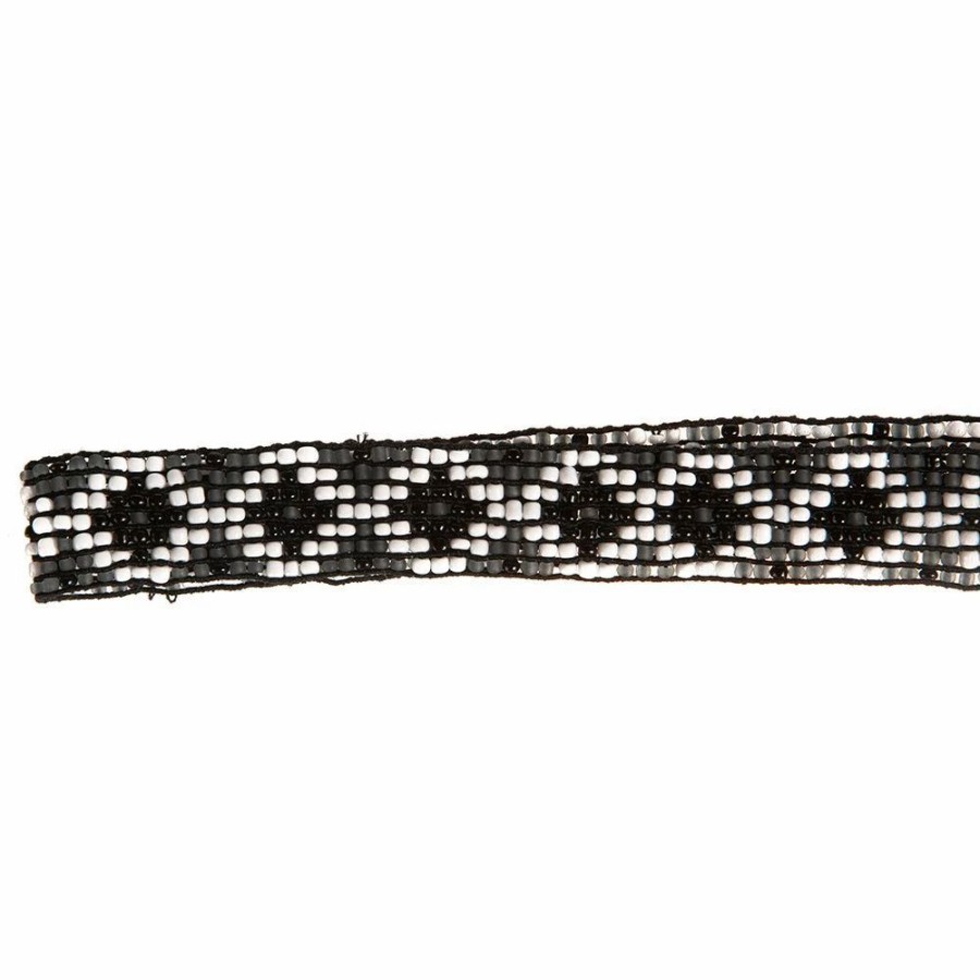 Hats * | Austin Accent, Inc. Austin Accent Inc. 5/8In. Beaded Stretch Diamond Black/White Hat Band