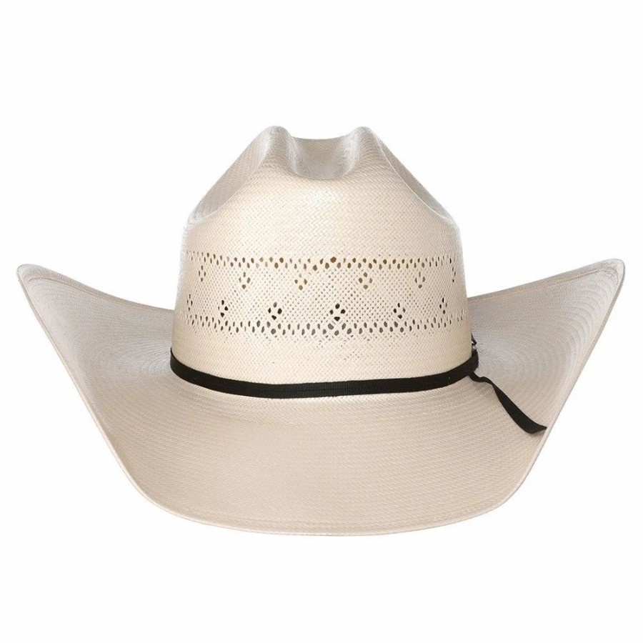 Hats * | American Hats Fancy Vent Ivory Rancher Crease Straw Cowboy Hat