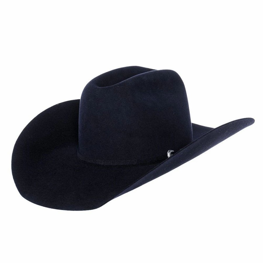 Hats * | Rodeo King 7X Navy 4 1/2In. Brim Open Crown Self Band Felt Cowboy Hat