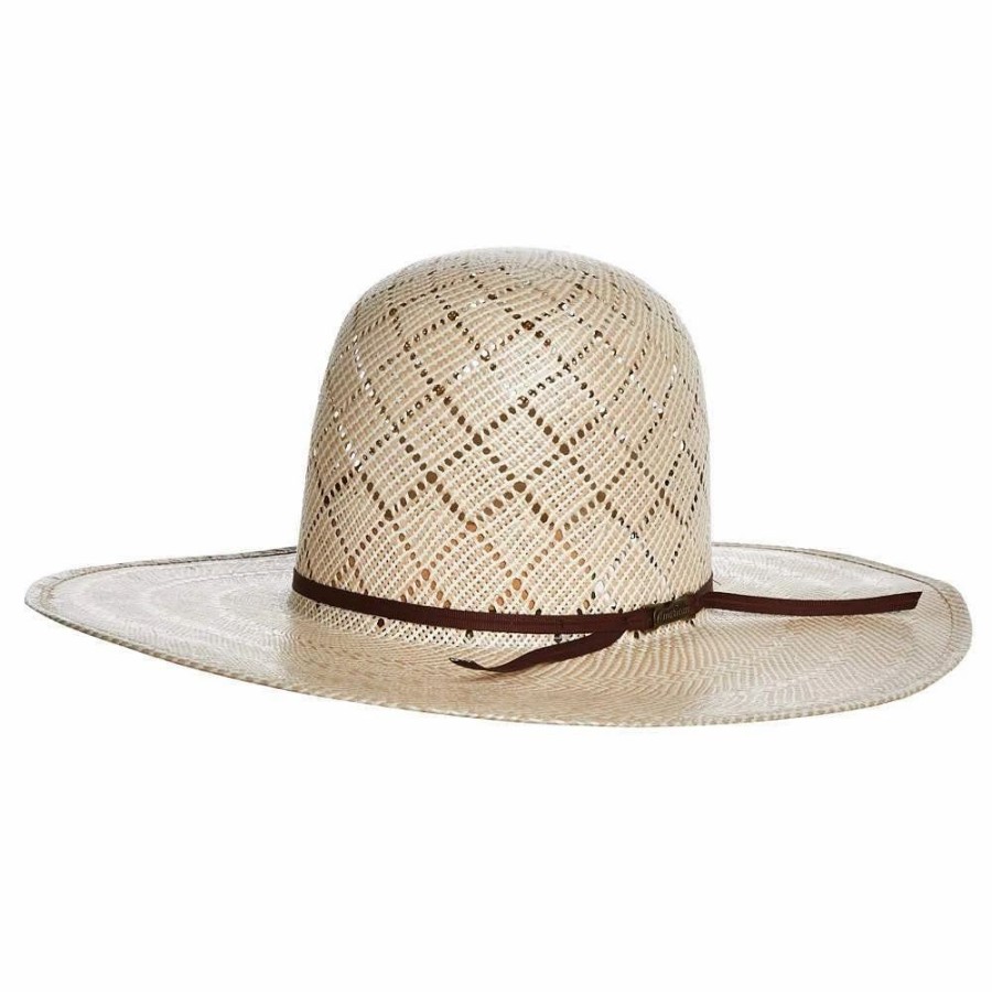 Hats * | American Hats 5050 Sand Patchwork 4 1/4In Brim Open Crown Straw Cowboy Hat