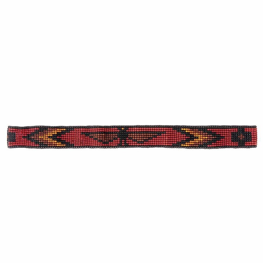 Hats * | Austin Accent, Inc. Austin Accent Inc. 7/8In. Beaded Stretch Eagle Black And Red Hat Band