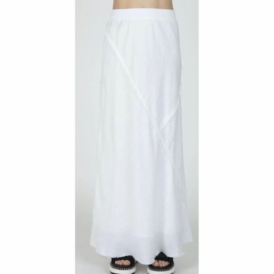 Bottoms * | Atm Linen Bias Skirt White