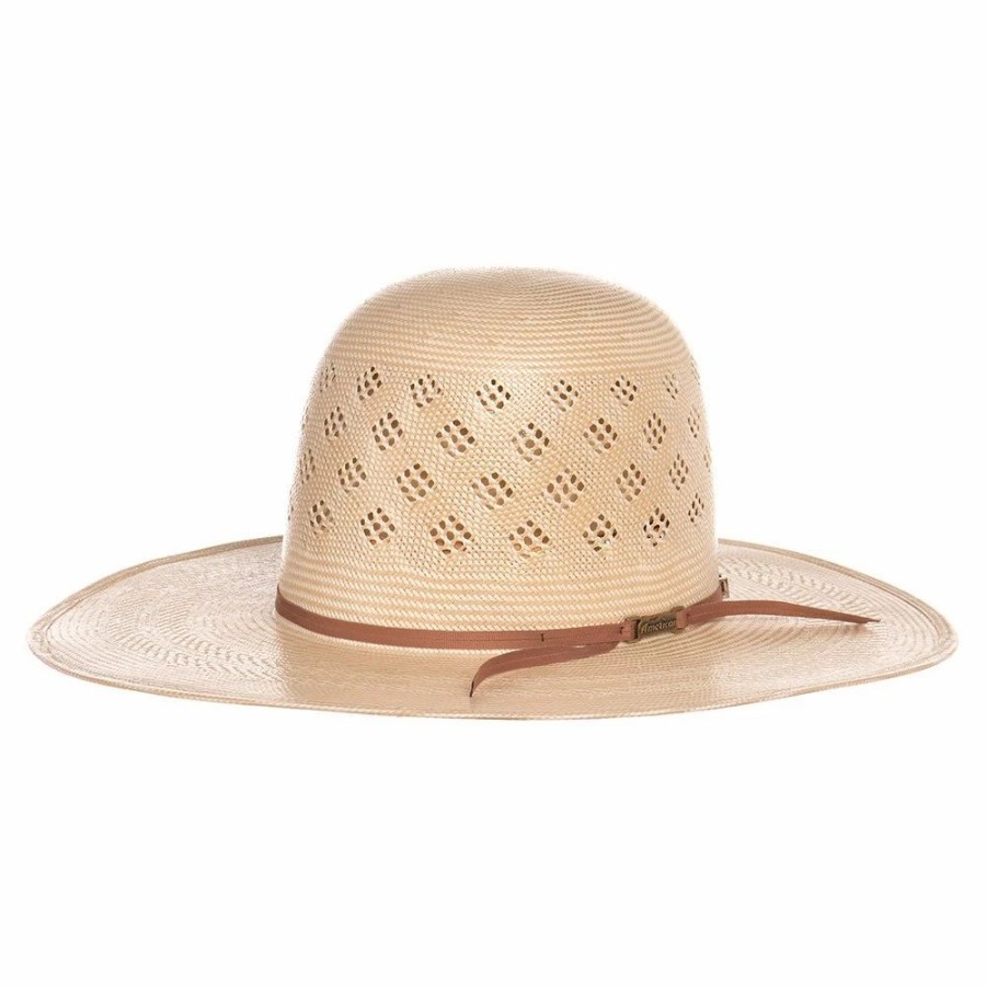 Hats * | American Hats Fancy Vent With Two Tone Ivory And Tan 4 1/4In. Brim Straw Cowboy Hat