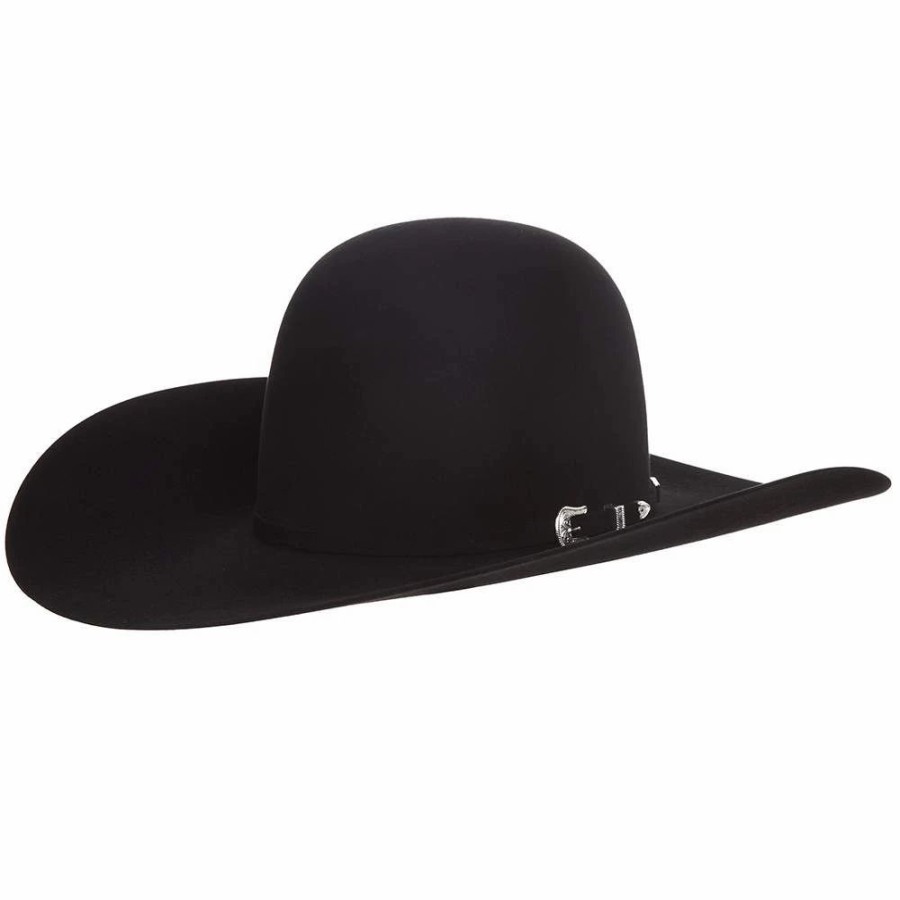 Hats * | American Hats Ahc 10X Black 5In. Brim Round Oval Felt Cowboy Hat