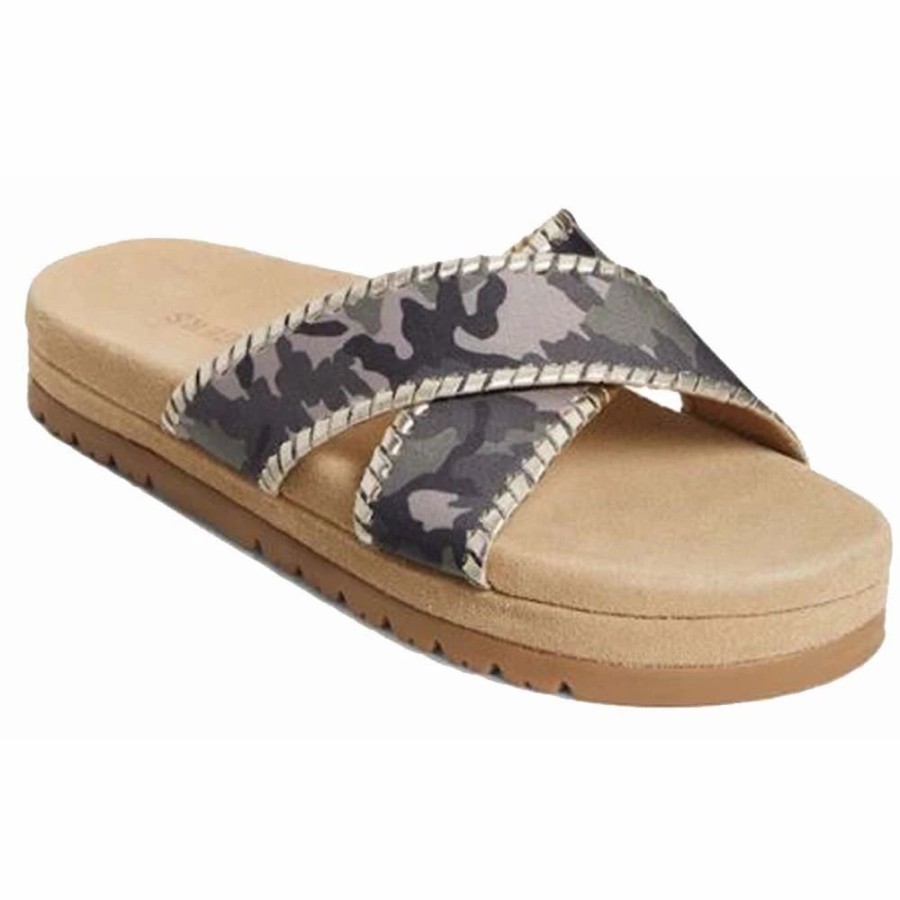 Footwear * | Jack Rogers Lexi Cross Sandal Camo Platinum