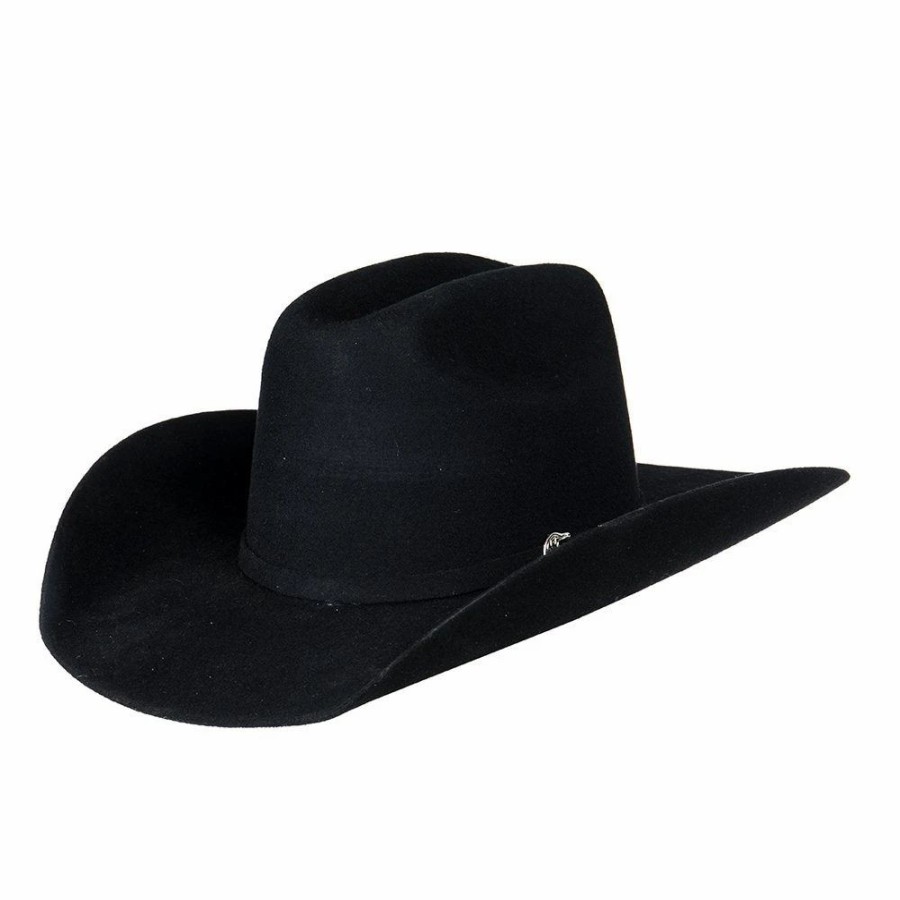 Hats * | Mf Western Products Youth M+F Black 3 3/4In. Brim Cattlemans Felt Hat