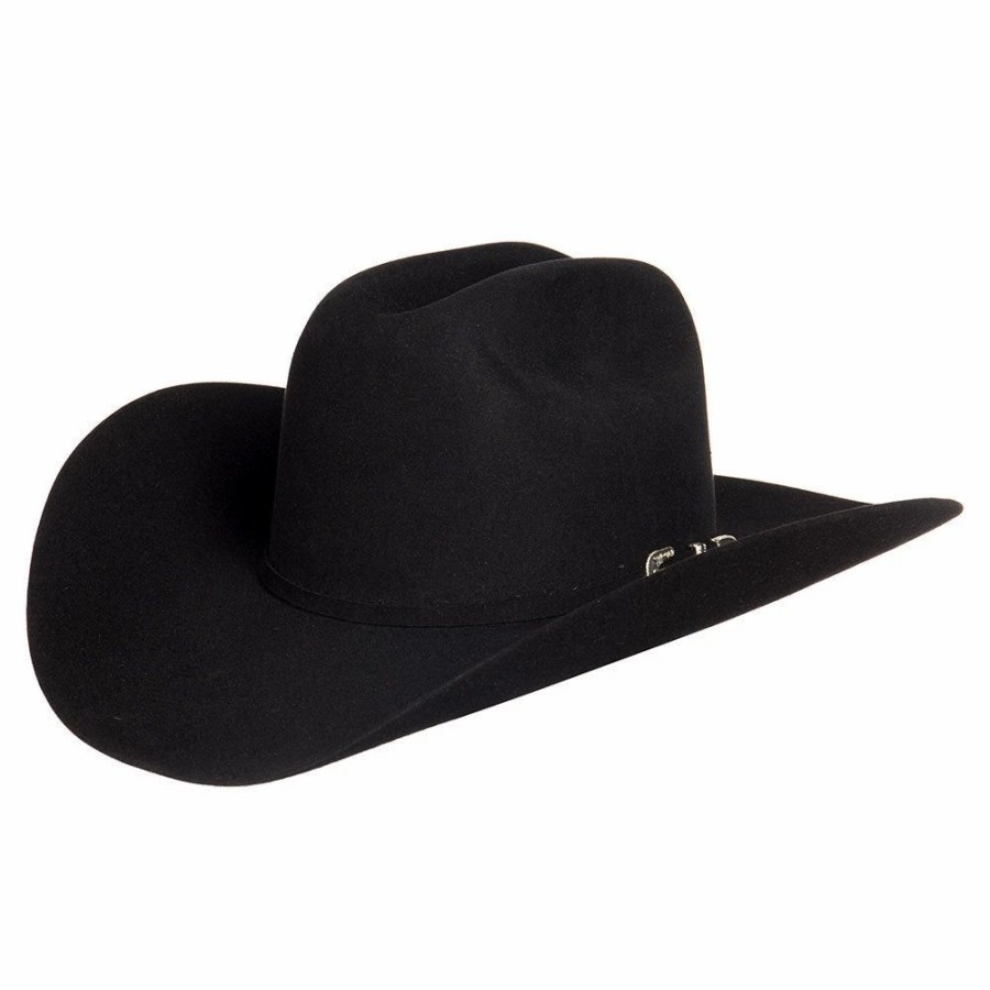 Hats * | Stetson Hats 6X Skyline Black 4 1/4In Brim Pre-Creased Felt Cowboy Hat