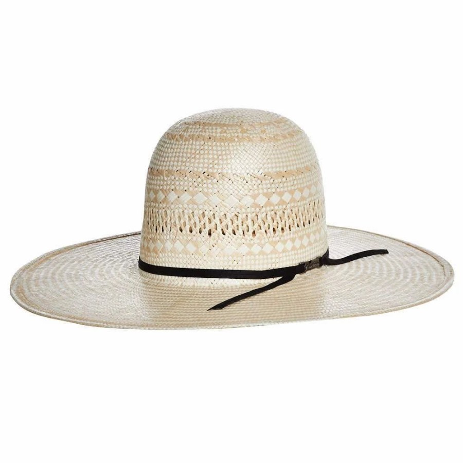 Hats * | American Hats Poli Rope Tan & Natural Straw 5In. Brim Open Crown Cowboy Hat