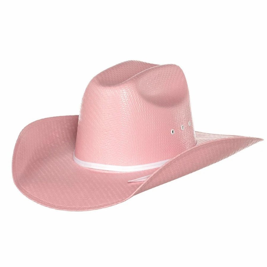 Hats * | Mf Western Products Youth M+F Twister Pink Cattlemans Crease Straw Hat